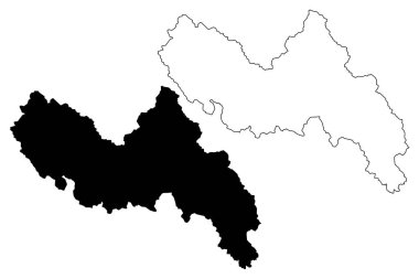 Lai Chau il (Vietnam Sosyalist Cumhuriyeti, Vietnam alt bölümleri) harita vektör çizim, karalama taslak Tinh Lai Chau harita