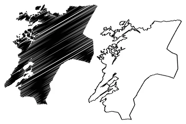 Nord Trondelag Divisões Administrativas Noruega Reino Noruega Mapa Ilustração Vetorial — Vetor de Stock