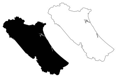 Quang Binh il (Vietnam Sosyalist Cumhuriyeti, Vietnam alt bölümleri) harita vektör çizim, karalama taslak Tinh Quang Binh harita