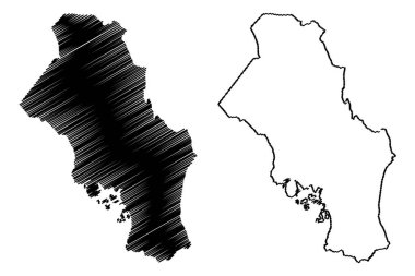 Oslo (Norveç, Norveç Krallığı idari yapılanması) harita vektör çizim, karalama taslak Oppland fylke harita