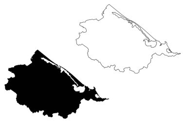 Thua Thien-Hue il (Vietnam Sosyalist Cumhuriyeti, Vietnam alt bölümleri) harita vektör çizim, karalama taslak Tinh Thua Thien-Hue harita