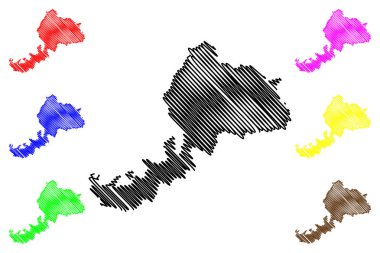Fukui İli (Japonya, Japonya deprem idari yapılanması) harita vektör çizim, karalama taslak Fukui harita