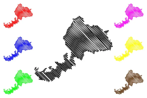 Fukui İli (Japonya, Japonya deprem idari yapılanması) harita vektör çizim, karalama taslak Fukui harita