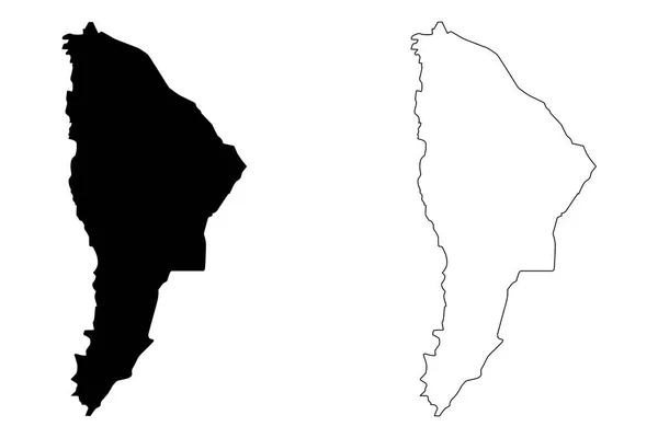 Región Afar República Democrática Federal Etiopía Cuerno África Regiones Ciudades — Vector de stock