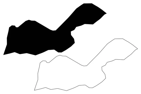 Иллюстрация Векторной Карты Региона Дыре Дава Федеративная Демократическая Республика Эфелия — стоковый вектор