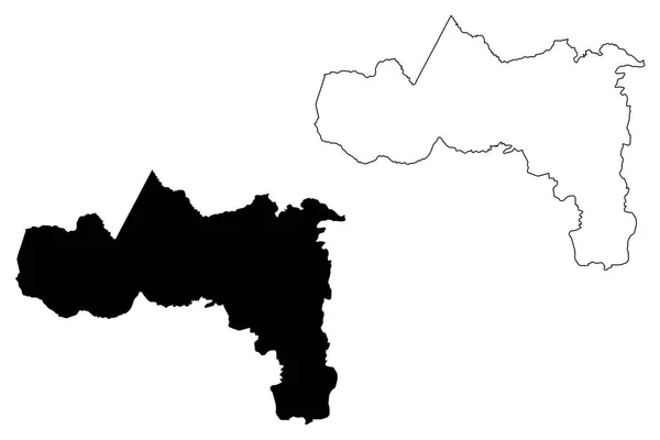 Región Tigray República Democrática Federal Etiopía Cuerno África Regiones Ciudades — Vector de stock