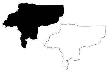 Isfahan Eyaleti (il, Iran, Iran İslam Cumhuriyeti, İran) harita vektör çizim, karalama taslak Isfahan Haritası