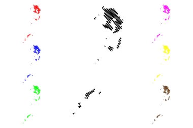 Kagoshima İli (Japonya, Japonya deprem idari yapılanması) harita vektör çizim, karalama taslak Kagoshima harita