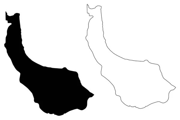 Gilan Provinz Provinzen Iran Islamische Republik Iran Persien Kartenvektorillustration Kritzelskizze — Stockvektor