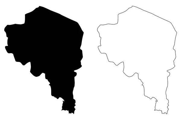 Kerman Provinz Provinzen Iran Islamische Republik Iran Persien Kartenvektorillustration Kritzelskizze — Stockvektor
