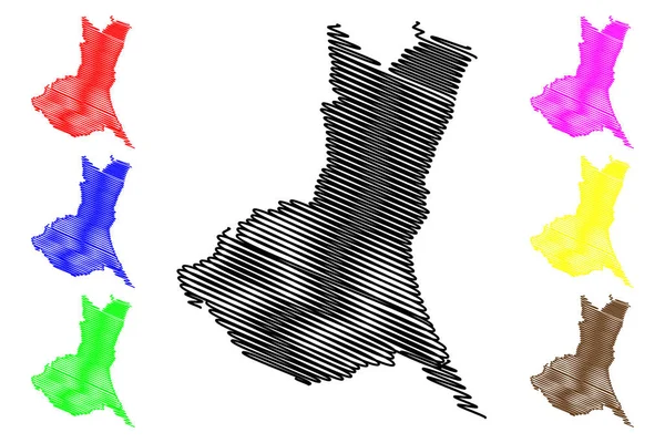 Prefektura Ibaraki Podział Administracyjny Japonii Prefektury Japonii Mapa Wektor Ilustracja — Wektor stockowy