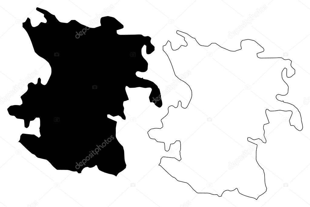 Hamadan Province (Provinces of Iran, Islamic Republic of Iran, Persia) map vector illustration, scribble sketch Hamadan map