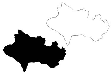 Luristan Eyaleti (il, Iran, Iran İslam Cumhuriyeti, İran) harita vektör çizim, karalama taslak Luristan (Lurestan, Loristan) harita