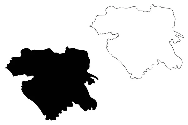 Provincia Del Kurdistán Provincias Irán República Islámica Irán Persia Mapa — Vector de stock