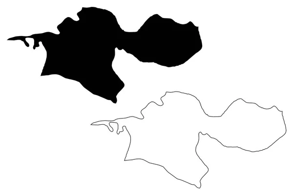 Teheranprovinsen Provinserne Iran Den Islamiske Republik Iran Persien Kortvektorillustration Skitse – Stock-vektor