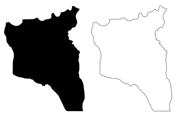 南基伍省 刚果民主共和国 刚果博士 Drc 金沙萨 地图矢量插图 涂鸦素描南基伍地图 — 图库矢量图片