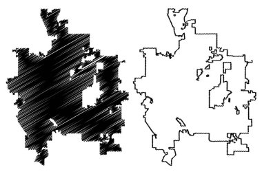 Colorado Springs Şehir (Amerika Birleşik Devletleri şehirler, Amerika Birleşik Devletleri, ABD Şehir) harita vektör çizim, karalama taslak şehir Colorado Springs Haritası