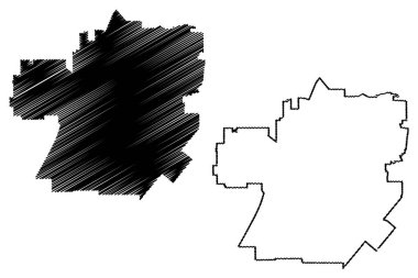 Santa Ana şehir (Amerika Birleşik Devletleri şehirler, Amerika Birleşik Devletleri, ABD Şehir) harita vektör çizim, karalama taslak Santa Ana şehir haritası