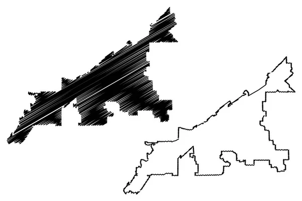 克利夫兰市 美国城市 美利坚合众国 地图矢量插图 涂鸦素描克利夫兰城地图 — 图库矢量图片