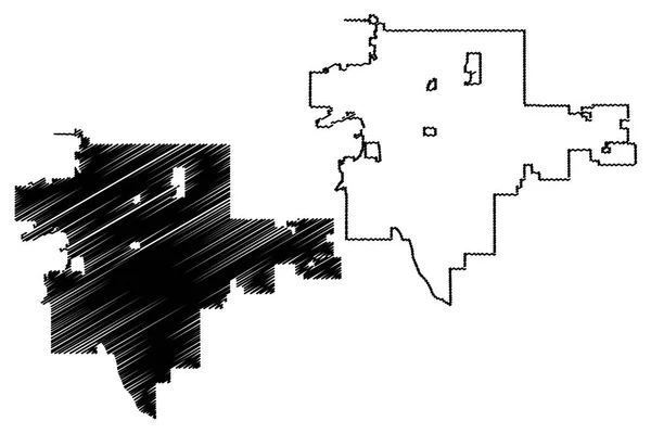 Εικονογράφηση Φορέα Χάρτη Tulsa Πόλη Ηνωμένες Πολιτείες Πόλεις Ηνωμένες Πολιτείες — Διανυσματικό Αρχείο