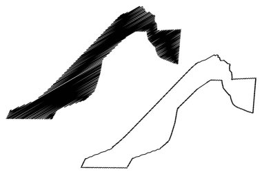 Giza Governorate (Mısır illeri, Mısır Arap Cumhuriyeti) harita vektör çizim, karalama taslak Giza harita