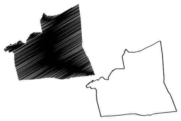 Ismailia Governorate Governatorato Egitto Repubblica Araba Egitto Mappa Vettoriale Illustrazione — Vettoriale Stock