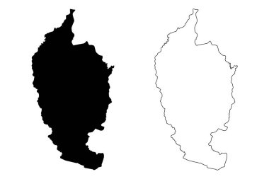 Maha Sarakham il (Tayland Tayland, Siam, il) harita vektör çizim, karalama taslak Mahasarakham harita