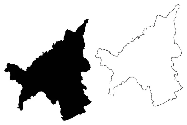 ルーイ県 タイ王国 サイアム タイ地方 地図ベクトル図 フリーハンド スケッチ ルーイ地図 — ストックベクタ