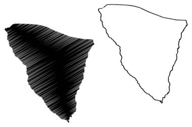 Güney Sina (Mısır illeri, Mısır Arap Cumhuriyeti) harita vektör çizim, karalama taslak South Sinai'deki / harita
