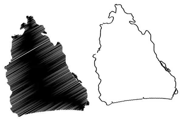 Akwa Ibom State Unterteilungen Nigeria Föderated State Nigeria Kartenvektorillustration Kritzelskizze — Stockvektor