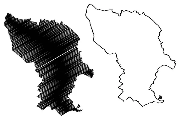 Miasto Bratysława Słowacja Republika Słowacka Miasto Mapa Wektorowa Szkic Mapa — Wektor stockowy