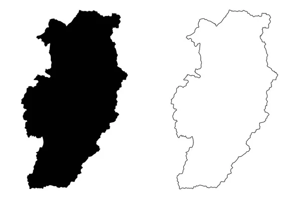 Ilustração Vetor Mapa Província Nan Reino Tailândia Siam Províncias Tailândia — Vetor de Stock