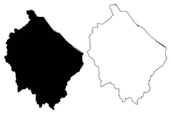 Ilustração Vetor Mapa Província Narathiwat Reino Tailândia Siam Províncias Tailândia —  Vetores de Stock