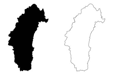 Phetchabun il (Tayland Tayland, Siam, il) harita vektör çizim, karalama kroki: Phetchabun harita