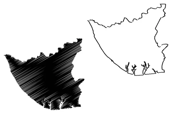 Bayelsa State Unterteilungen Nigeria Föderated State Nigeria Karte Vektorillustration Kritzelskizze — Stockvektor