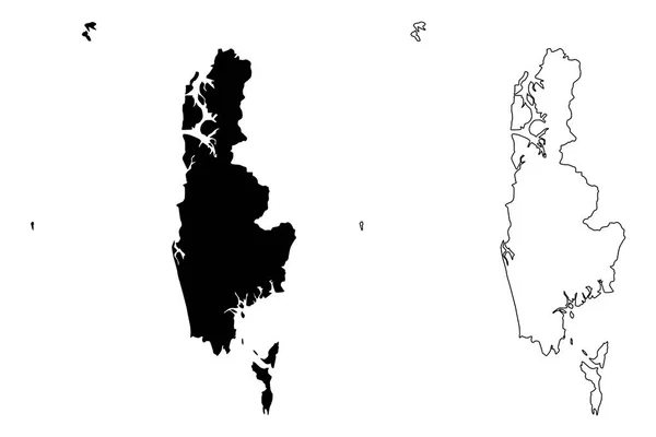 パンガ県 タイ王国 サイアム タイ地方 地図ベクトル図 フリーハンド スケッチ パンガー地図 — ストックベクタ