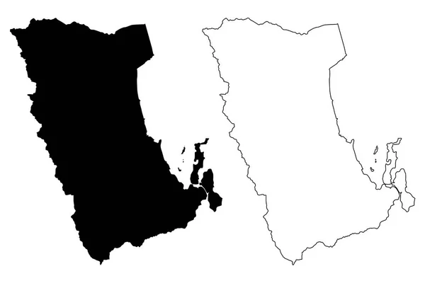 Província Phatthalung Reino Tailândia Sião Províncias Tailândia Mapa Ilustração Vetorial — Vetor de Stock