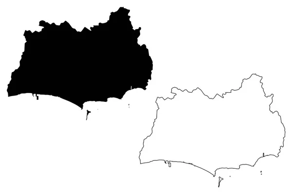 Província Rayong Reino Tailândia Sião Províncias Tailândia Mapa Ilustração Vetorial —  Vetores de Stock