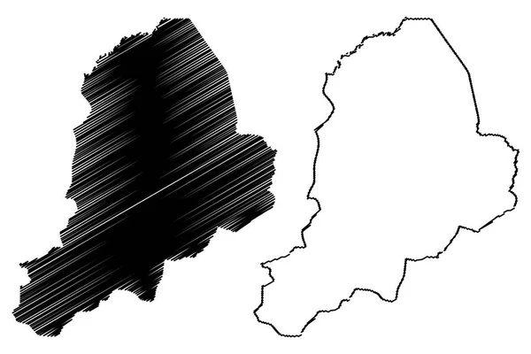 博尔诺州 尼日利亚 尼日利亚联邦的分部 地图向量例证 涂鸦素描博尔诺图 — 图库矢量图片