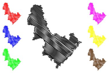 Aust-Agder (idari yapılanması Norveç, Norveç Krallığı) harita vektör çizim, karalama taslak Aust-Agder fylke harita