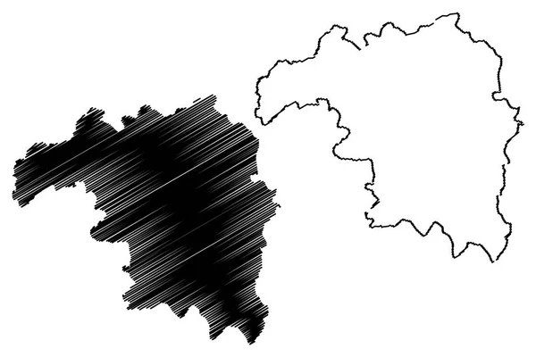 卡杜纳州 尼日利亚 尼日利亚联邦的分支 地图向量例证 涂鸦素描卡杜纳地图 — 图库矢量图片