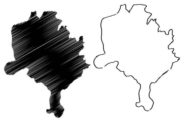 カノ州 下位区分のナイジェリア ナイジェリア連合州 地図ベクトル図 フリーハンド スケッチ狩野地図 — ストックベクタ