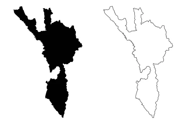 Tak Provincie Koninkrijk Van Thailand Siam Provincies Van Thailand Kaart — Stockvector