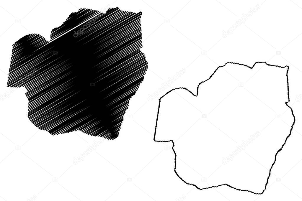 Imo State (Subdivisions of Nigeria, Federated state of Nigeria) map vector illustration, scribble sketch Imo map