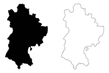 Bedfordshire (Amerika Birleşik Devletleri, İngiltere, Sigara-Büyükşehir ilçe, Shire'ı ilçe) harita vektör çizim, karalama kroki yataklar. harita