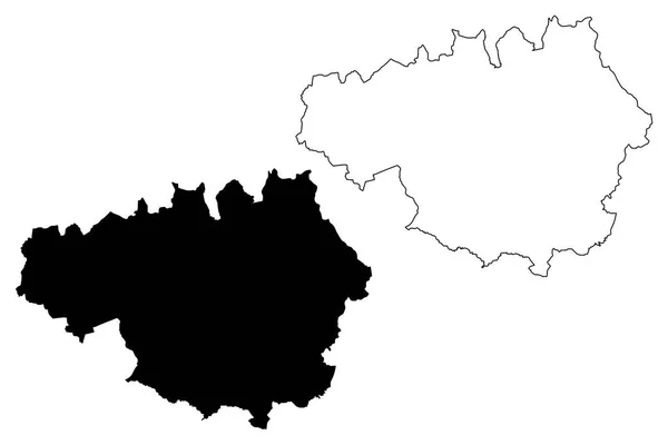 Grande Manchester Reino Unido Inglaterra Condado Metropolitano Mapa Ilustração Vetorial — Vetor de Stock