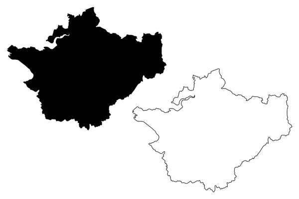 Cheshire Vereinigtes Königreich England Nicht Metropolitanregion Shire County Kartenvektorillustration Kritzelskizze — Stockvektor