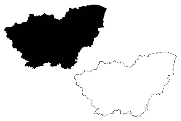 South Yorkshire Vereinigtes Königreich England Metropolregion Kartenvektorillustration Kritzelskizze South Yorkshire — Stockvektor