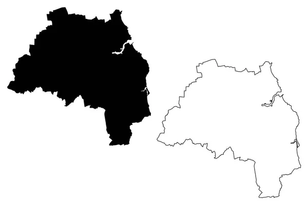 Tyne Wear Vereinigtes Königreich England Metropolregion Kartenvektorillustration Kritzelskizze Südtirol Und — Stockvektor