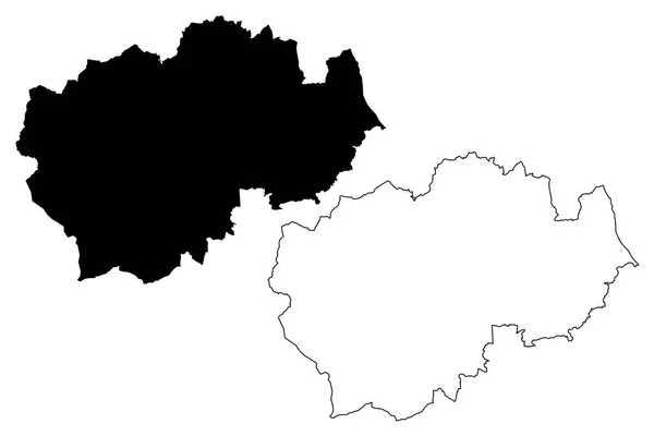 Durham Vereinigtes Königreich England Nicht Metropolitanregion Shire County Kartenvektorillustration Kritzelskizze — Stockvektor